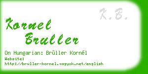 kornel bruller business card
