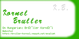 kornel bruller business card